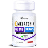 Healthfare Melatonin 60mg bottle front view for restful sleep support.