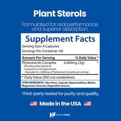 Close-up of Healthfare pine-derived sterols highlighting natural source.