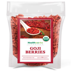 Healthworks Goji Berries in a bright bowl for easy snacking and smoothie boosts.