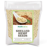 Healthworks hemp seeds shelled in Canadian packaging for raw nutrition.