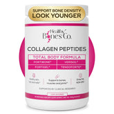 Healthy Bones Co. Fortibone bottle with scoop for daily collagen routine
