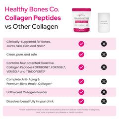 Fortibone powder scoop resting on jar for daily collagen