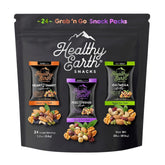 Healthy Earth Snacks Heart Smart Harvest pack display showcases variety for family-friendly snacking.
