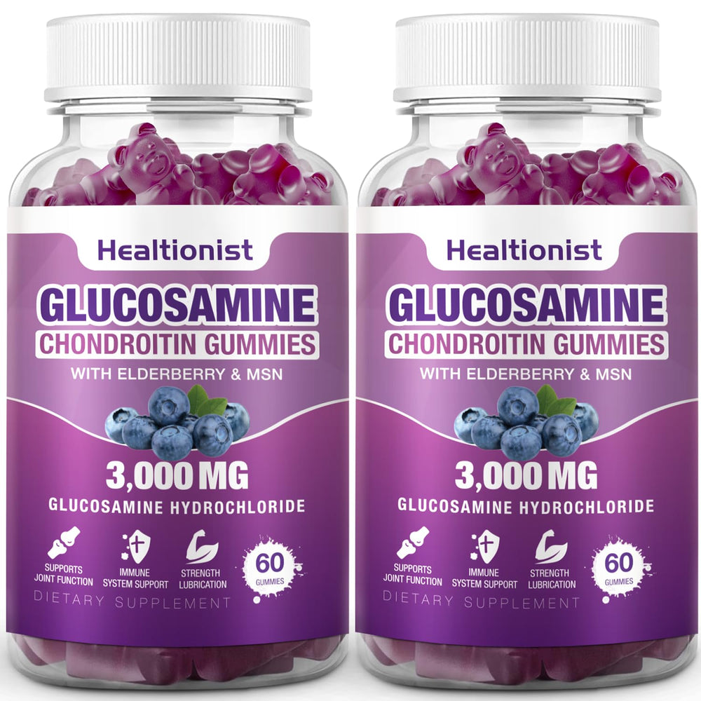 Healtionist 2-pack bottles show joint support gummies for daily use