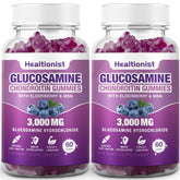 Healtionist 2-pack bottles show joint support gummies for daily use