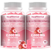 Healtionist 2000mg calcium citrate gummies bottle showing bone support.
