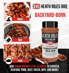 Heath Riles BBQ Rub brisket slice for rich crust and color.