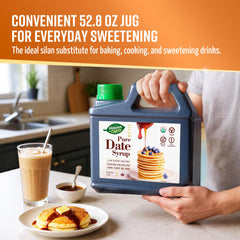 Bulk 52.8 oz HEAVEN & EARTH Date Syrup ready for daily use.