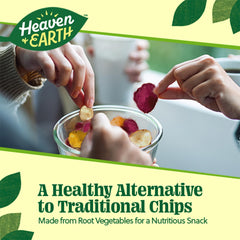 Serving bowl of Heaven & Earth Veggie Chips ready for sharing.