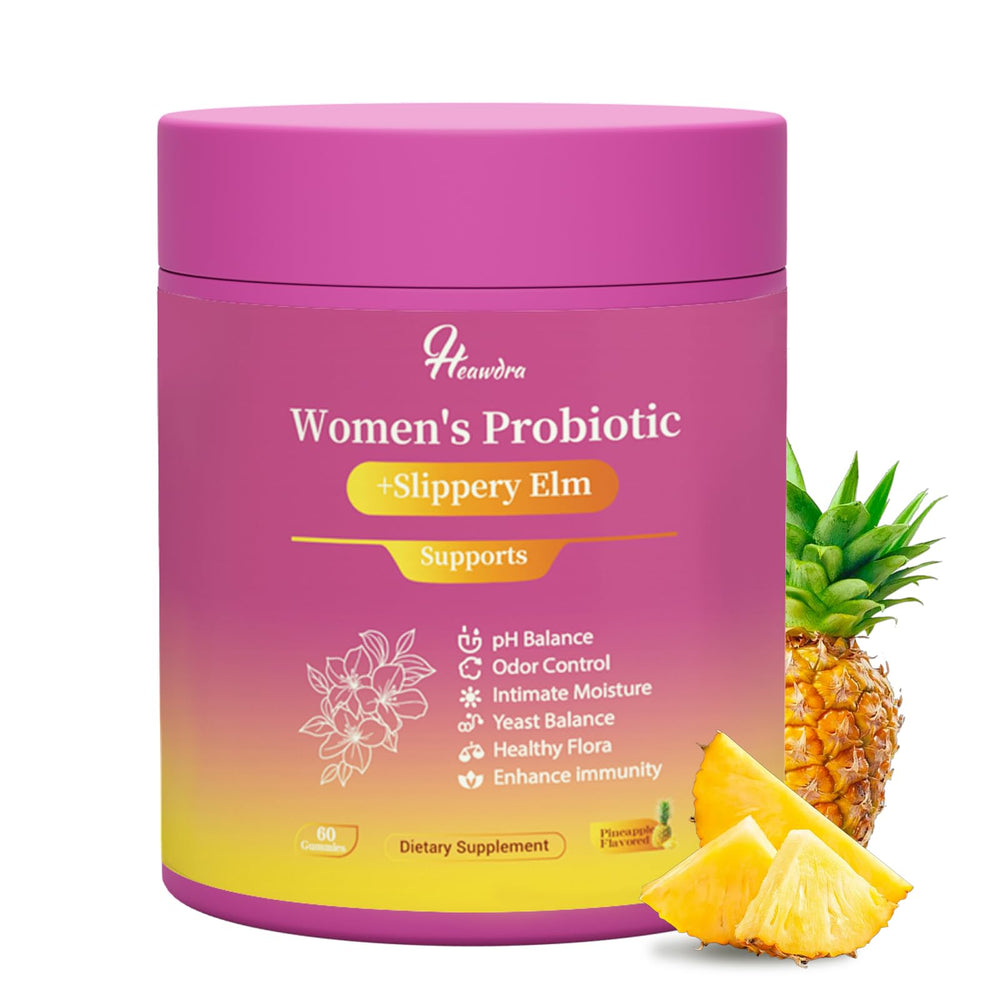 Heawdra Her Juicy bottle front displaying probiotic gummies for daily wellness