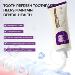 HEDGAUCP Tooth Refresh product close-up illustrating a fresh breath feel after use.