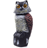 Hedoc fake owl decoy with rotating head deters birds from fruit trees