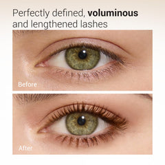 Close-up of HEIMISH Dailism Smudge Stop Mascara on lashes showing natural brown shade