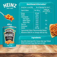 Close-up of Heinz Beanz in rich tomato sauce for comforting flavor.