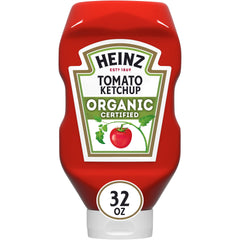 HEINZ Organic Tomato Ketchup bottle ready for family meals and burgers