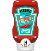 Heinz Tomato Ketchup Blended With Chipotle bottle pour for smoky flavor.