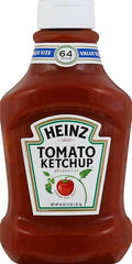 Squeezable Heinz Ketchup bottle for easy dispensing.