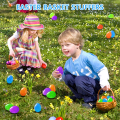 Hekaty stuffing eggs with toys promoting hands-on assembly and motor skills.