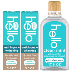 Hello Antiplaque toothpaste tube whitening action with fresh peppermint