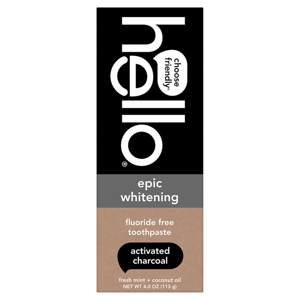 hello Epic Whitening Charcoal Paste Tube — easy daily brushing and whitening potential
