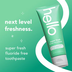 Hello Super Fresh natural spearmint flavor, refreshing breath after brushing.