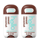 Hello Sweet Coconut deodorant 2-pack, aluminum-free for all-day freshness.