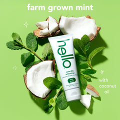 Hello toothpaste brushing scene emphasizes daily freshness and whitening.