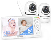 HelloBaby HB6560-2 6-inch split-screen view of two rooms for twins