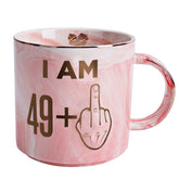 Hendson pink marble mug with ergonomic handle for comfortable daily coffee