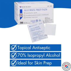 Henry Schein individually wrapped prep pad ensures sterile use on the go.