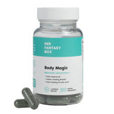 Her Fantasy Box Body Magic bottle close-up, natural detox support visualization