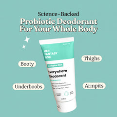 Probiotic-infused formula label highlights skin balance benefits.