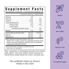 Close-up of Her Own Debloat Gummies texture; citrus flavor supports daily wellness.