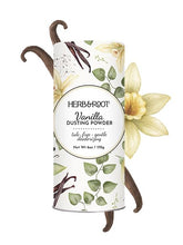 Herb & Root Rose talc-free body dusting powder in a jar for gentle freshness.