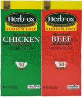 Herb-Ox Sodium Free Bouillon beef packets in a box, a quick base for soups.
