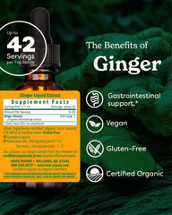 Herb Pharm ginger extract being poured into a glass for mixing