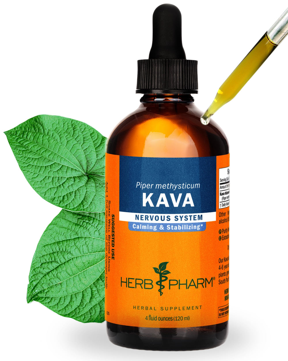 Herb Pharm Kava Root Liquid Extract bottle for evening relaxation.