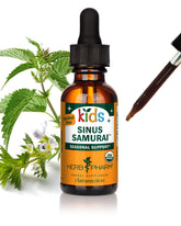 Herb Pharm Kids Sinus Samurai bottle for easy dosing during seasonal changes