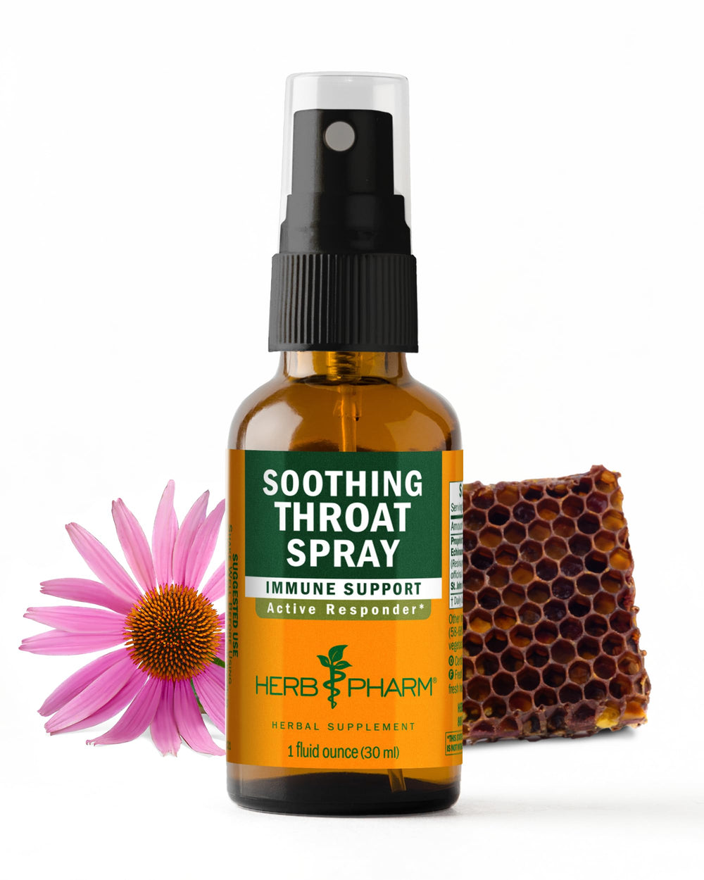 Herb Pharm Soothing Throat Spray bottle front showing natural formula for throat comfort