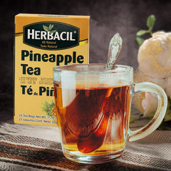 Pineapple fruit pieces infusing in a Herbacil blend for delight.