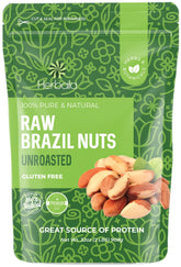 Herbaila Brazil nuts raw 2 lb in a resealable pouch for freshness and easy snacking.