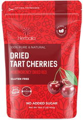 Herbaila Montmorency tart cherries in a resealable pack for fresh snacking.