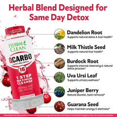Bottle label highlights tropical flavor and detox support.