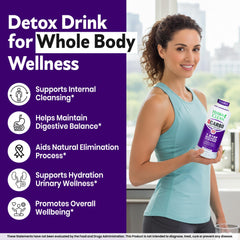 Herbal Clean Qcarbo32 pour into a glass showing a quick one-day detox routine