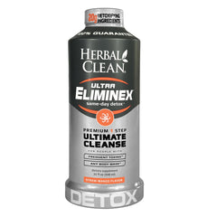 Herbal Clean Eliminex bottle being poured for quick cleansing
