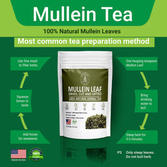 Herbal Hermit mullein tea cup with steam offers a warm, comforting moment.
