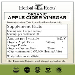 Herbal Roots capsules close-up, vegan and additive-free for convenient daily use.