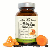 Herbal Roots Turmeric Curcumin capsules bottle highlighting 1000mg strength for daily vitality