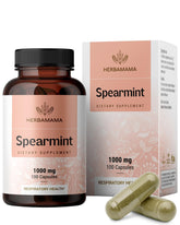 HERBAMAMA Spearmint capsules bottle with clean, plant-based formula for daily digestive support.