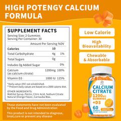 Herbance calcium citrate gummies poured, showing chewy texture and on-the-go calcium support